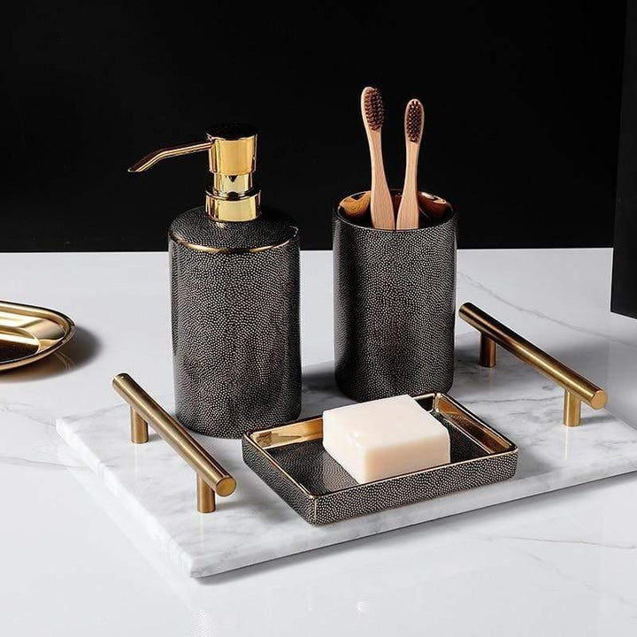 Modern Bathroom Soap Dispenser Dish Toothbrush Holder Set Accessories
