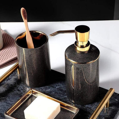 Modern Bathroom Soap Dispenser Dish Toothbrush Holder Set Accessories