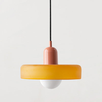 Lampada a sospensione moderna in vetro colorato, plafoniera regolabile