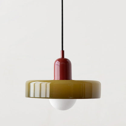 Lampada a sospensione moderna in vetro colorato, plafoniera regolabile