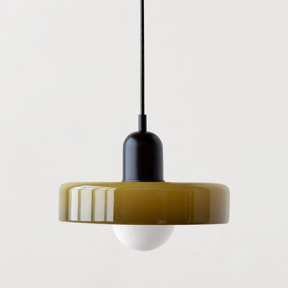 Lampada a sospensione moderna in vetro colorato, plafoniera regolabile
