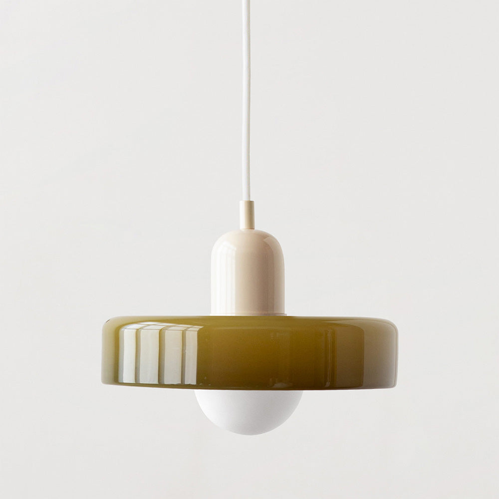 Lampada a sospensione moderna in vetro colorato, plafoniera regolabile