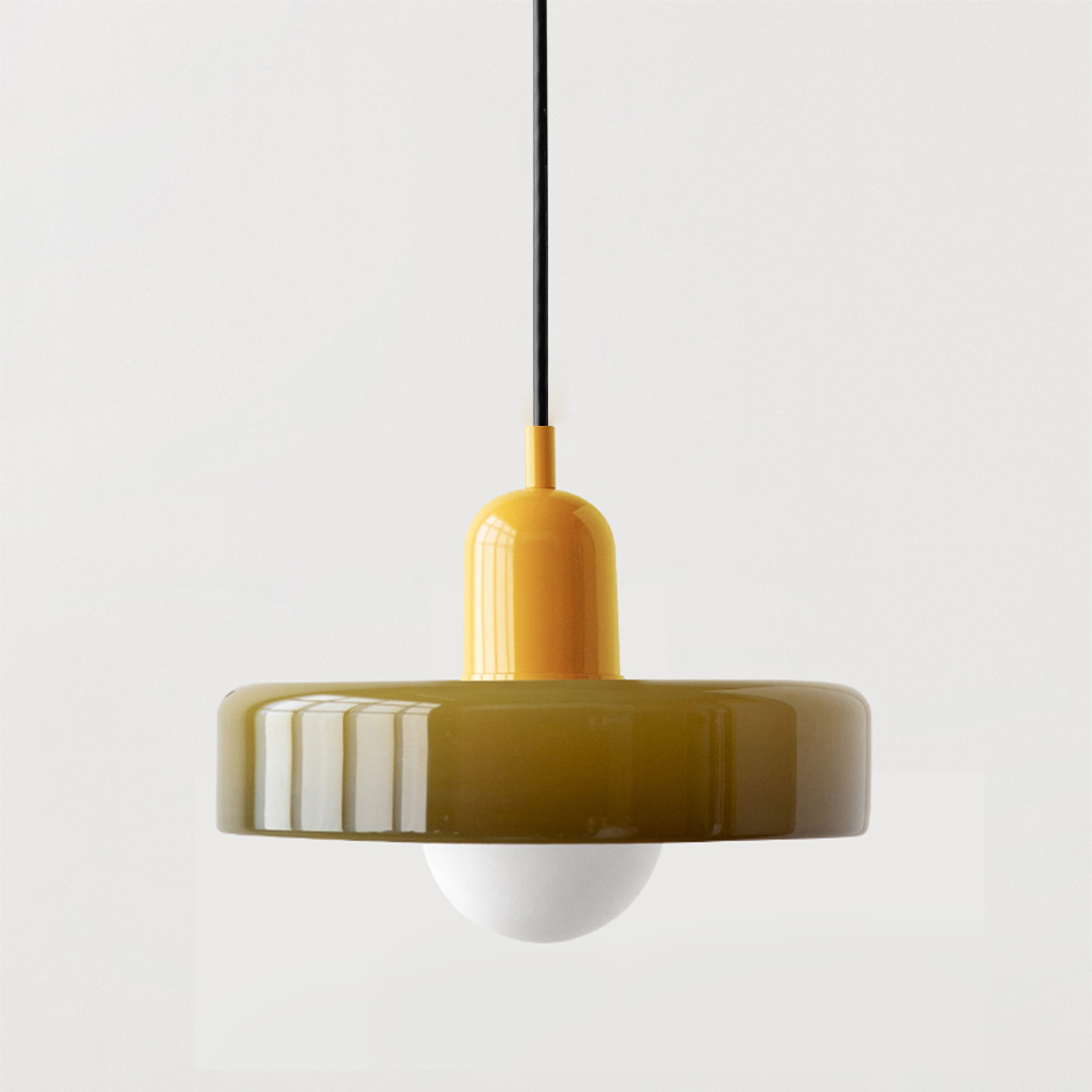 Lampada a sospensione moderna in vetro colorato, plafoniera regolabile