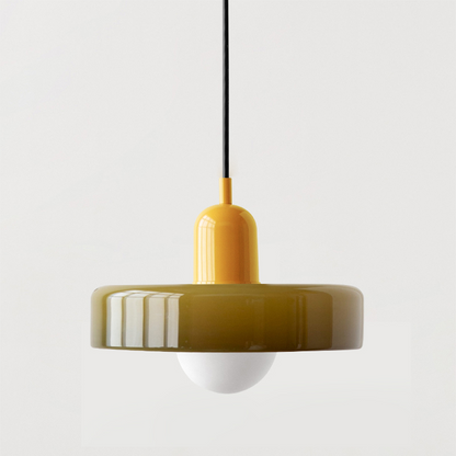 Lampada a sospensione moderna in vetro colorato, plafoniera regolabile