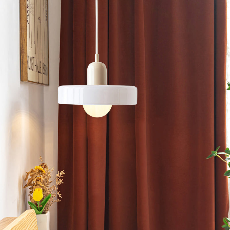 Lampada a sospensione moderna in vetro colorato, plafoniera regolabile