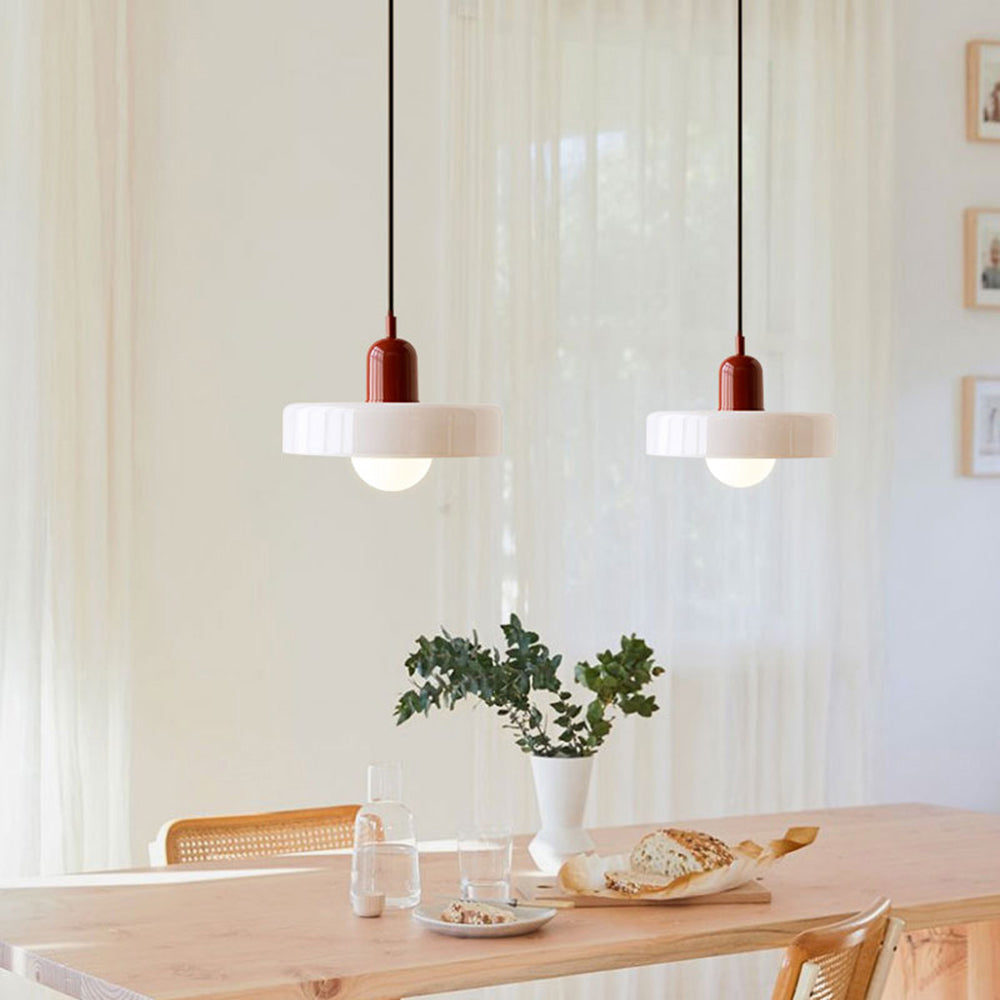 Lampada a sospensione moderna in vetro colorato, plafoniera regolabile