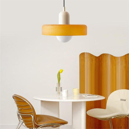 Lampada a sospensione moderna in vetro colorato, plafoniera regolabile