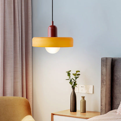 Lampada a sospensione moderna in vetro colorato, plafoniera regolabile