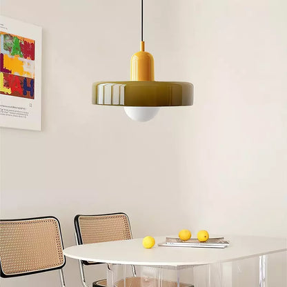 Lampada a sospensione moderna in vetro colorato, plafoniera regolabile