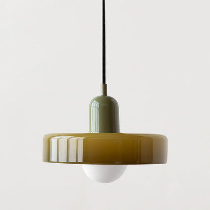 Lampada a sospensione moderna in vetro colorato, plafoniera regolabile