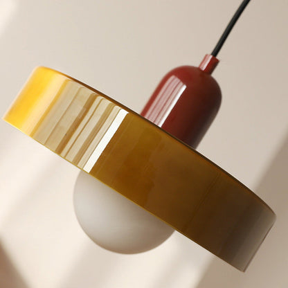 Lampada a sospensione moderna in vetro colorato, plafoniera regolabile