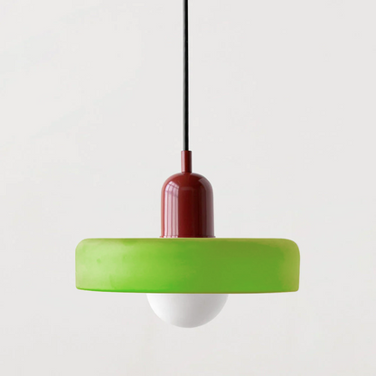 Lampada a sospensione moderna in vetro colorato, plafoniera regolabile
