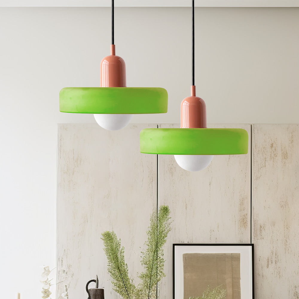 Lampada a sospensione moderna in vetro colorato, plafoniera regolabile