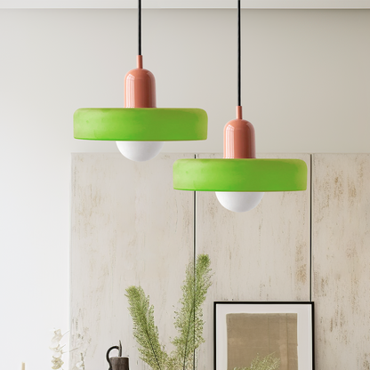 Lampada a sospensione moderna in vetro colorato, plafoniera regolabile