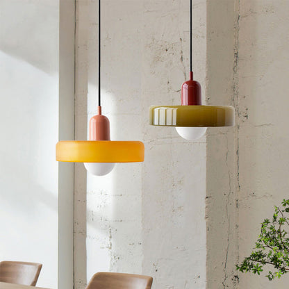 Lampada a sospensione moderna in vetro colorato, plafoniera regolabile
