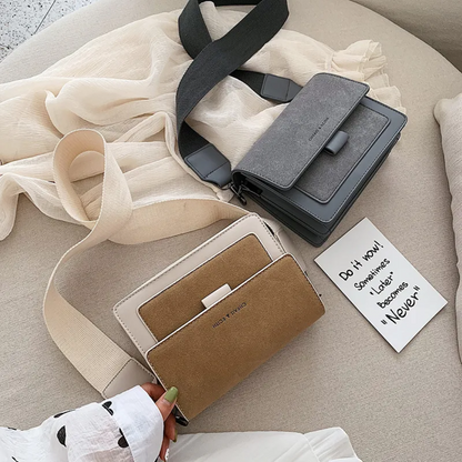 Modern Crossbody Shoulder Bag with Smooth Zipper and Adjustable Strap