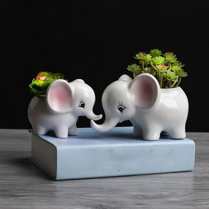 Modern Elephant Planter Pot Sculptural Indoor Flower Plant Holder Decor