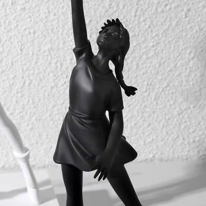 Modern Girl Balloon Sculpture Resin Decorative Figure Home Office Display