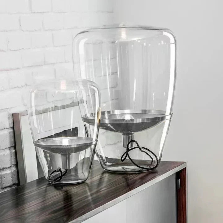 Modern Glass Table Lamp LED Bedside Lamp Elegant Glass Desk Lamp for Living Room Bedroom