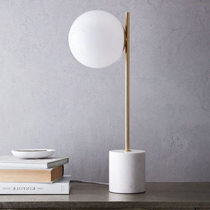 Modern Globe Table Lamp Marble Base Bedside Lamp Decorative Desk Light