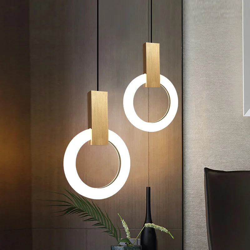 Modern LED Circular Pendant Light Ring Ceiling Hanging Lamp Contemporary Energy Efficient Lighting Fixture