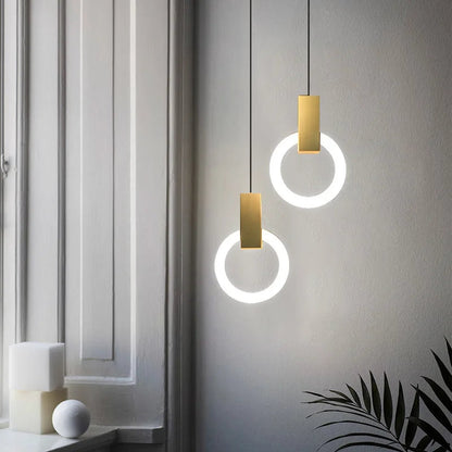 Modern LED Circular Pendant Light Ring Ceiling Hanging Lamp Contemporary Energy Efficient Lighting Fixture