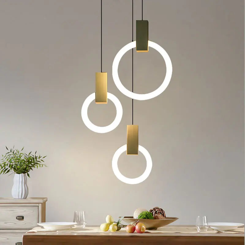 Modern LED Circular Pendant Light Ring Ceiling Hanging Lamp Contemporary Energy Efficient Lighting Fixture