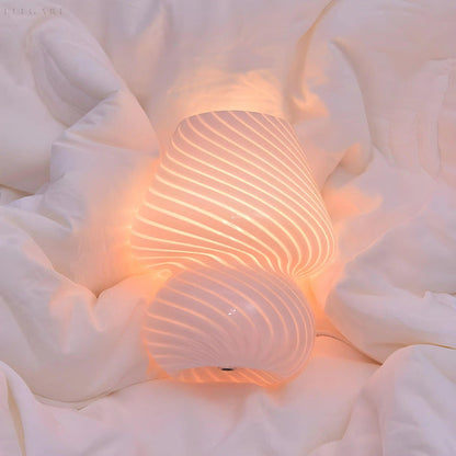 Modern LED Mushroom Glass Table Lamp Decorative Bedside Lamp Ambient Lighting