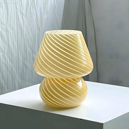 Modern LED Mushroom Glass Table Lamp Decorative Bedside Lamp Ambient Lighting