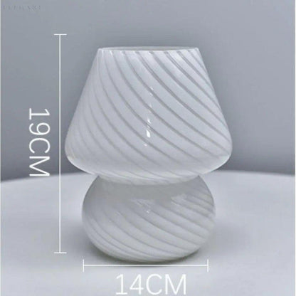 Modern LED Mushroom Glass Table Lamp Decorative Bedside Lamp Ambient Lighting