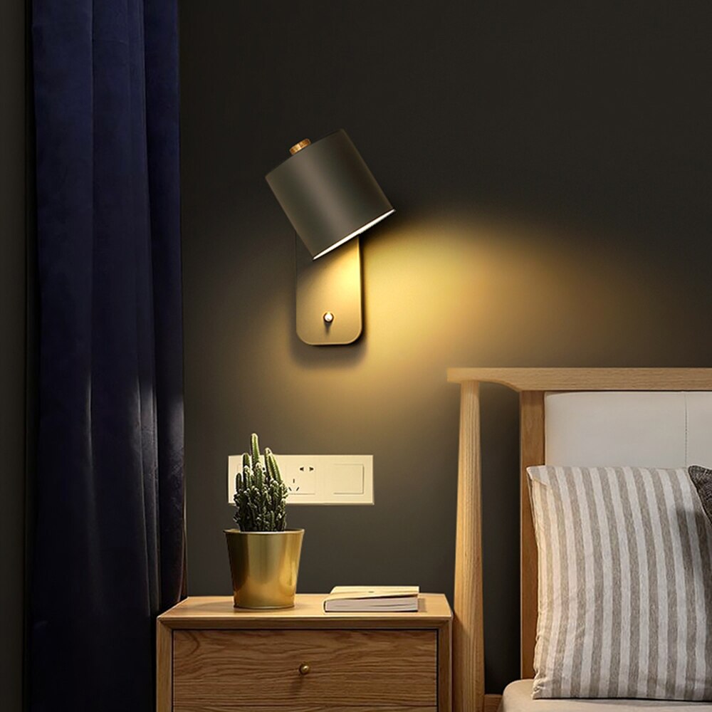 Modern LED Wall Lamp Switch Metal Design Indoor Lighting