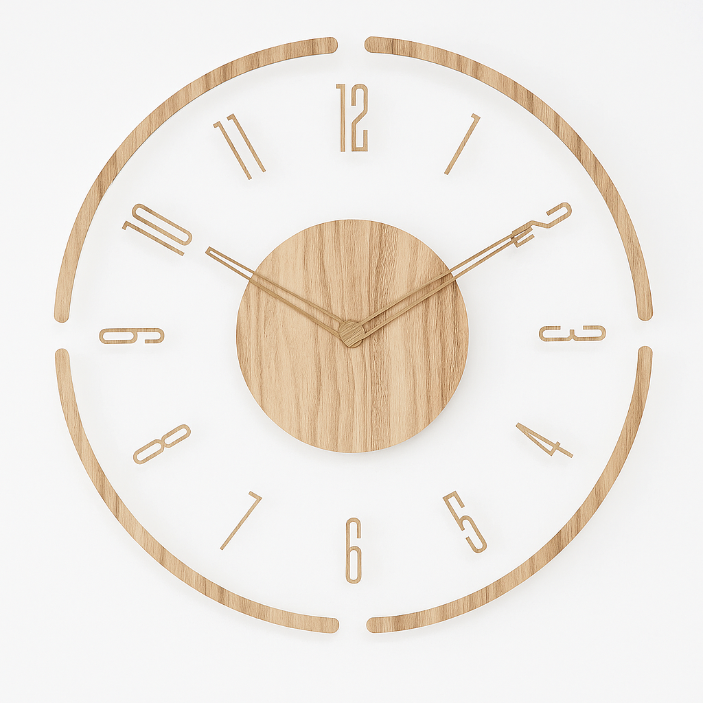Orologio da parete moderno e minimalista, silenzioso, nordico, rotondo, in legno naturale, per arredamento di casa e ufficio