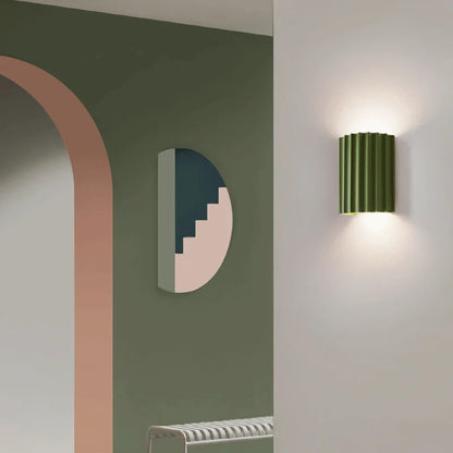 Modern Ribbed Indoor Wall Light with Up Down E27 Ambient Glow