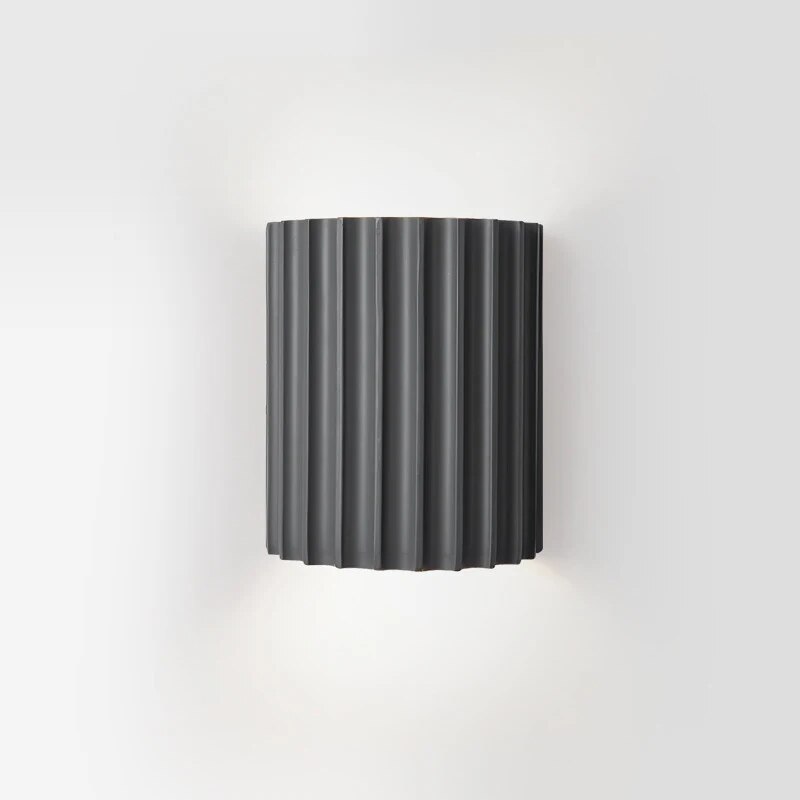 Modern Ribbed Indoor Wall Light with Up Down E27 Ambient Glow