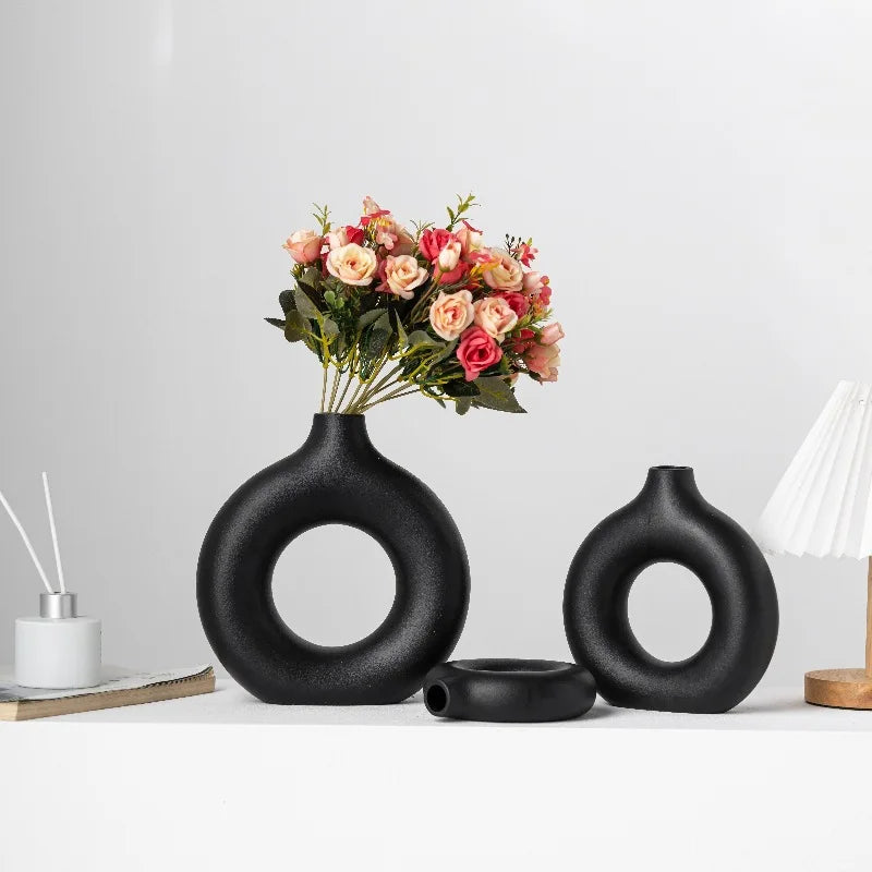Modern Round Glass Vase Calm Elegant Home Decor Centerpiece