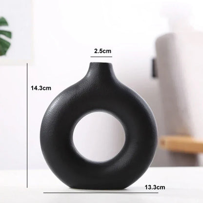 Modern Round Glass Vase Calm Elegant Home Decor Centerpiece