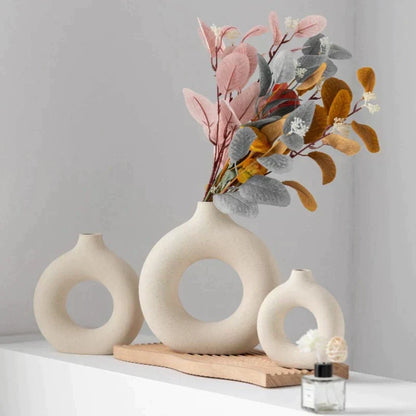 Modern Round Glass Vase Calm Elegant Home Decor Centerpiece
