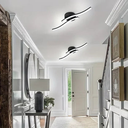 Modern Sculptural Curved LED Ceiling Light Flush Mount Fixture