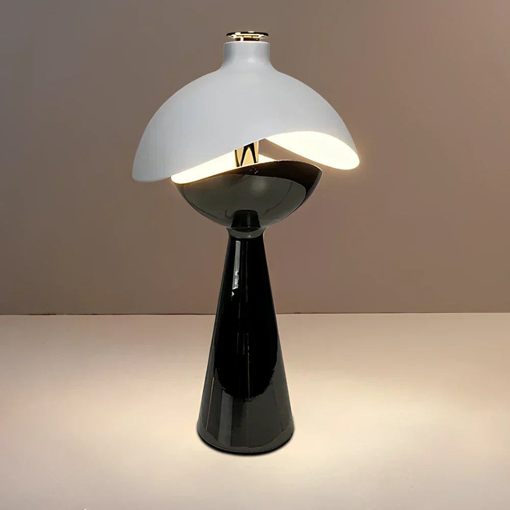 Modern Sculptural Table Lamp Layered Dome Design Wireless LED Ambient Bedside Lamp