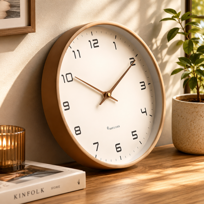 Modern Silent Round Wall Clock Decorative Home Accent