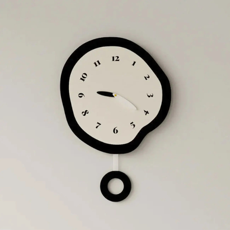 Modern Silent Wall Clock Minimalist Artistic Shape Decorative Home Office Timepiece