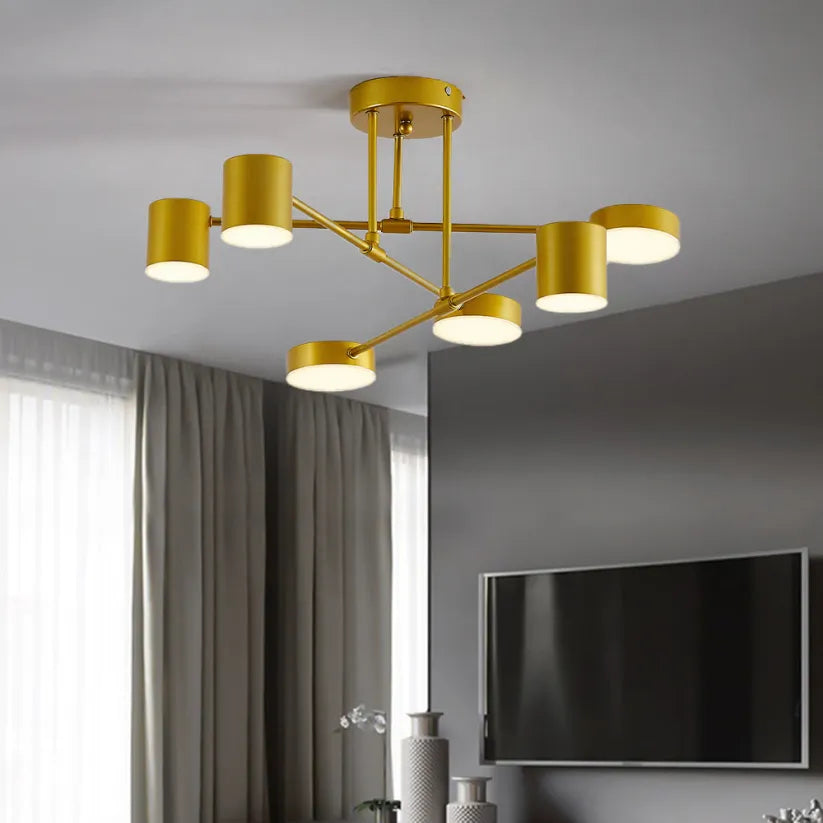 Modern Six Light Ceiling Fixture Adjustable Lighting for Living Room Kitchen