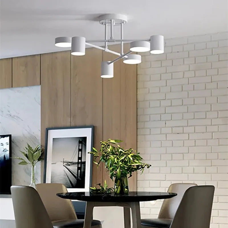 Modern Six Light Ceiling Fixture Adjustable Lighting for Living Room Kitchen