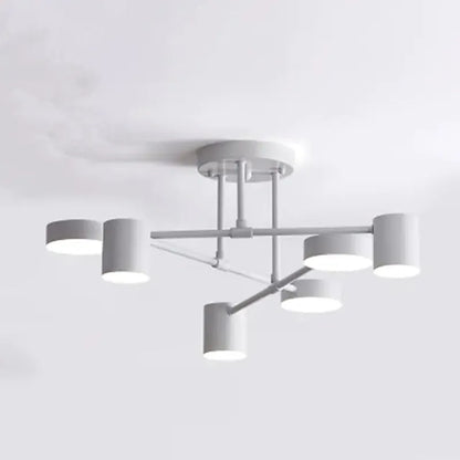 Modern Six Light Ceiling Fixture Adjustable Lighting for Living Room Kitchen
