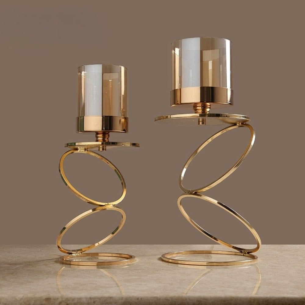 Modern Spiral Candle Holder Decorative Table Centerpiece Standard Taper Candles