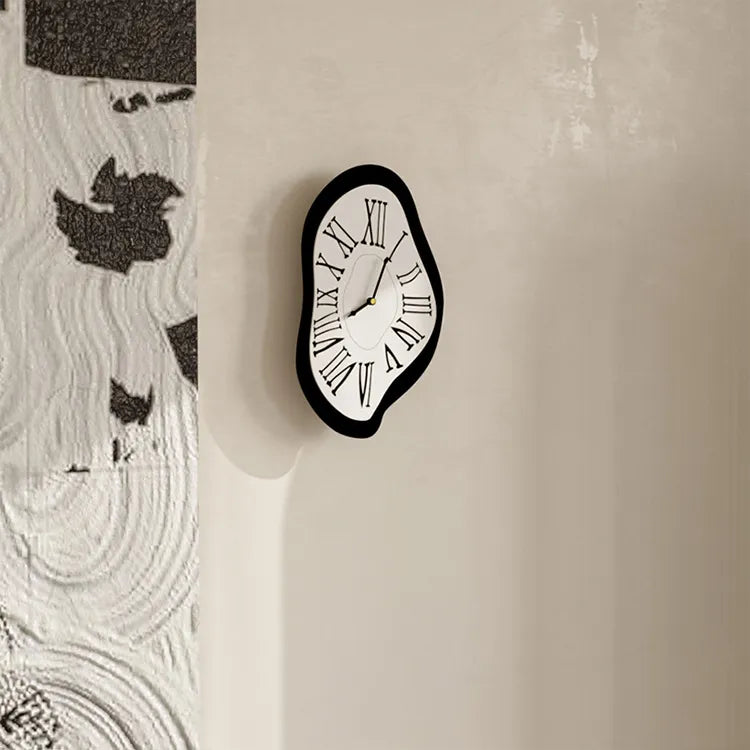 Modern Surreal Wall Clock Roman Numeral Artistic Wall Decor Clock for Living Room Bedroom Office Home