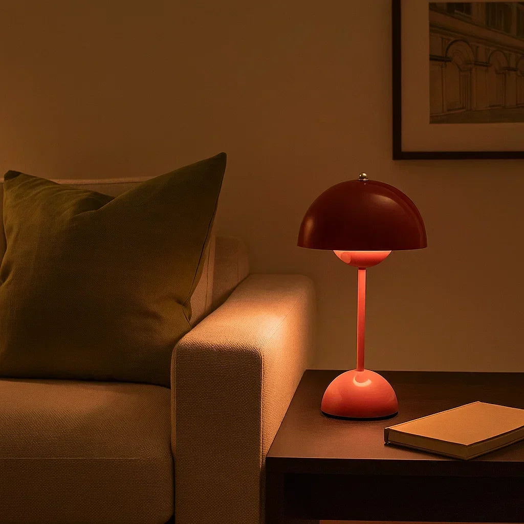 Moderne berøringsbordlampe med USB-strøm, LED, justerbar lysstyrke og varmt hvidt lys