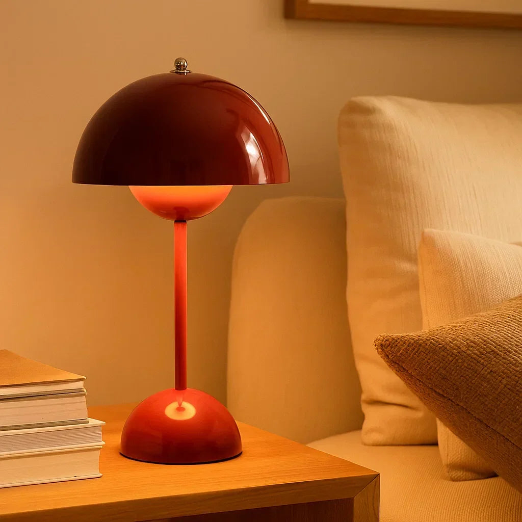Moderne berøringsbordlampe med USB-strøm, LED, justerbar lysstyrke og varmt hvidt lys