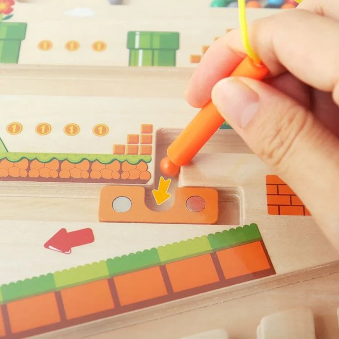 Montessori Numbers and Colors Maze Board for Kids Logic Learning and Fine Motor Skills