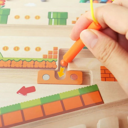 Montessori Numbers and Colors Maze Board for Kids Logic Learning and Fine Motor Skills